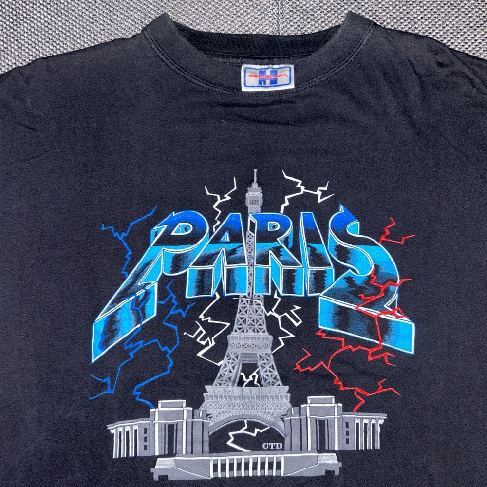 Rare 90s Paris Eiffel Tower Lightning Tour T Shirt